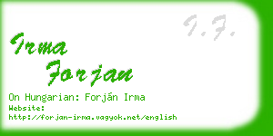 irma forjan business card